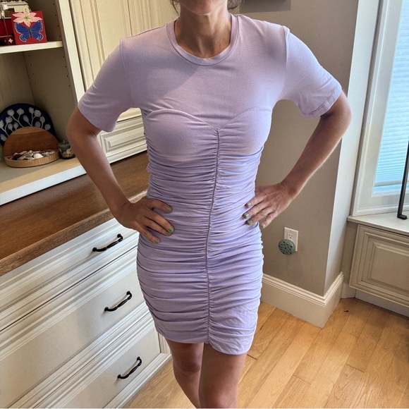 knee length dresses for ladies Straps Lilac Corset Ruched Tight Mini Dress – Ohmollydress main image 1